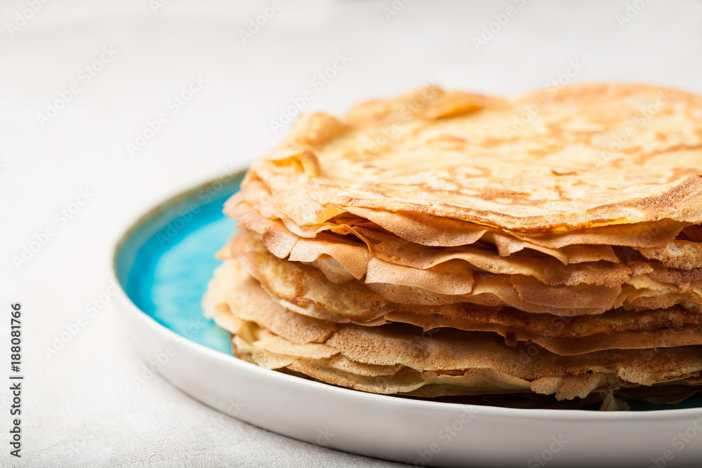 Stack of pancakes traditional for pancake week Stack of pancakes traditional for pancake week