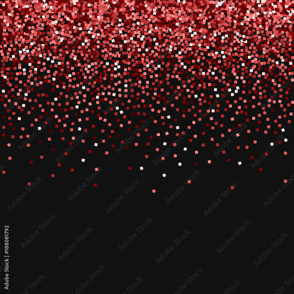 Red gold glitter. Scatter top gradient with red gold glitter on black background. Great Vector illustration.