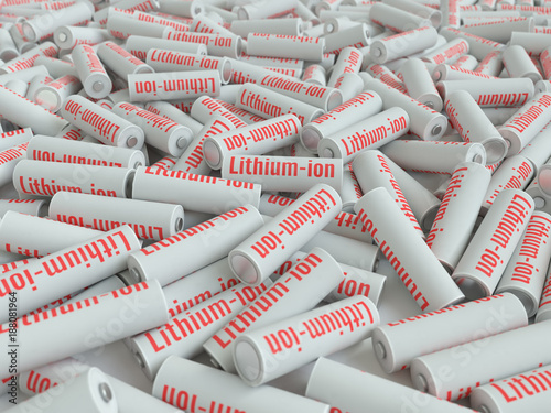 Rechargeable Li-ion battery isolated on white background. 3d illustration