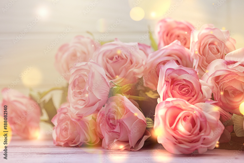 Obraz premium jasnoróżowe róże
