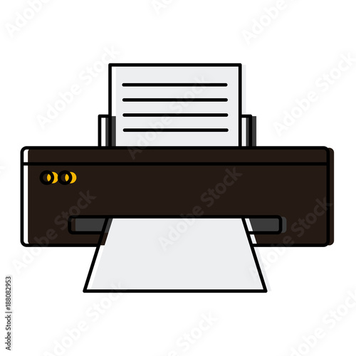 Computer printer device icon vector illustration graphic design