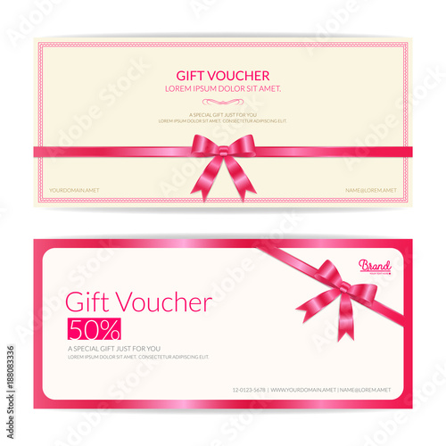 Love theme gift certificate, voucher, gift card or cash coupon template in vector format