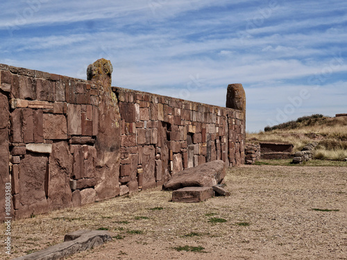 Peru, Raqchi Temple landscape. Old inca buildings. photo