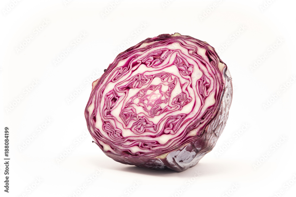 Half red cabbage isolated on white background Half red cabbage isolated on white background