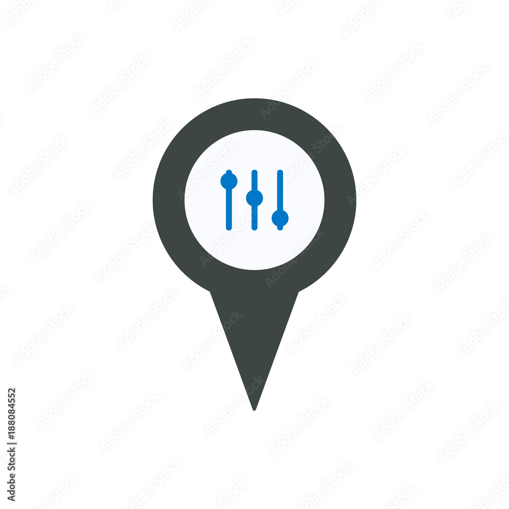 Location marker music pin pointer setting icon Location marker music pin pointer setting icon