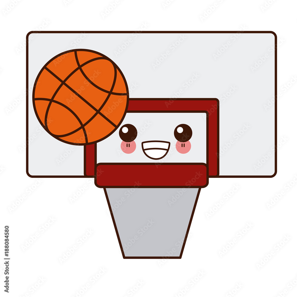 Vecteur Stock Basketball sport symbol cute kawaii cartoon vector  illustration design | Adobe Stock