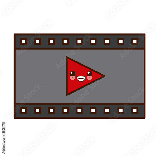 Video player symbol cute kawaii cartoon vector illustration design