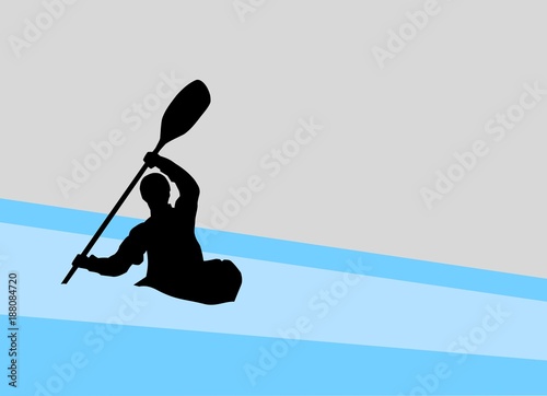 silhouette of a kayaker