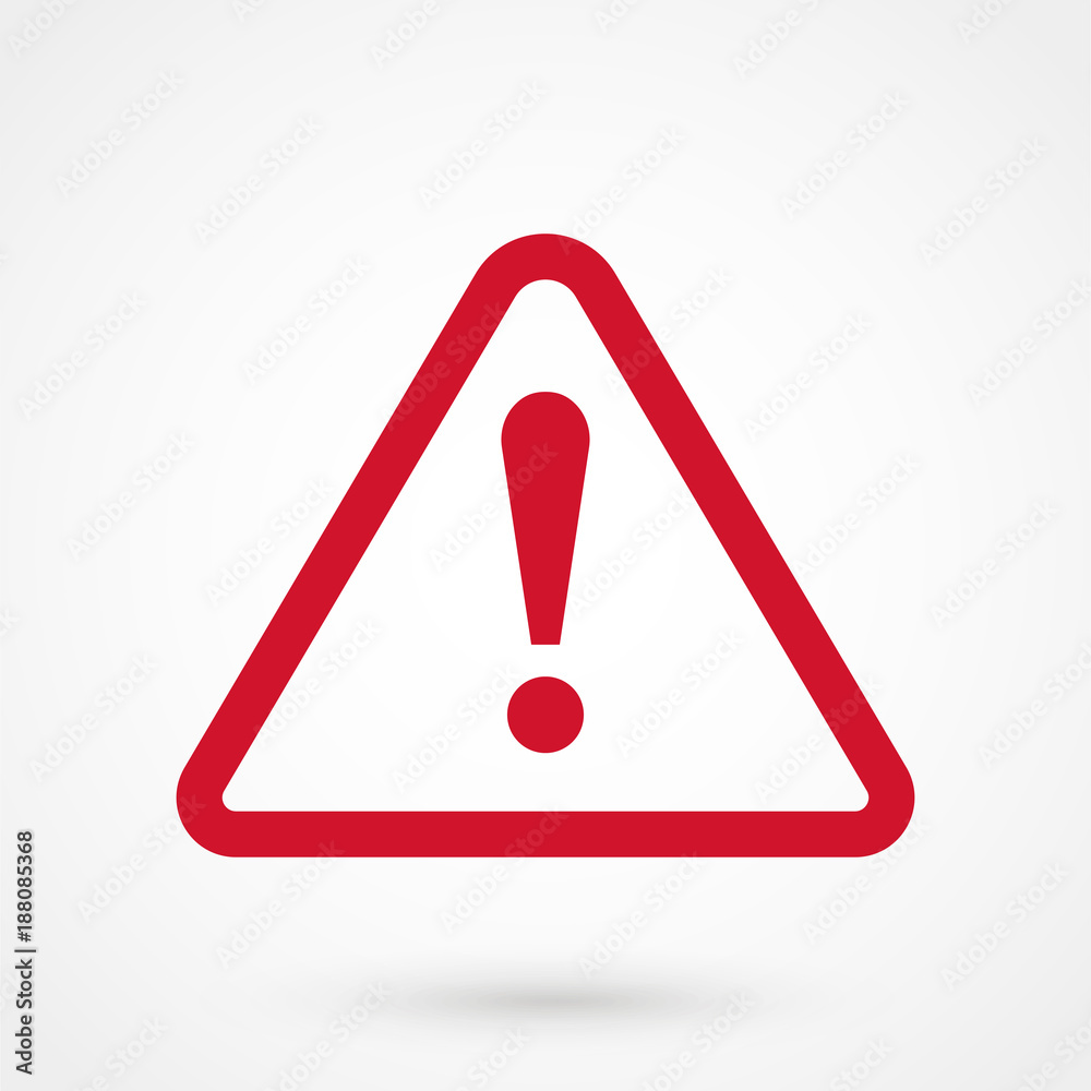 Danger sign in a flat design on a white background Danger sign in a flat design on a white background