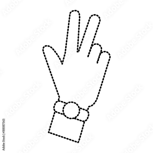 Number three hand symbol icon vector illustration graphic design