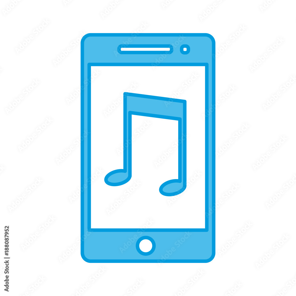Smartphone with music app icon vector illustration graphic design Smartphone with music app icon vector illustration graphic design