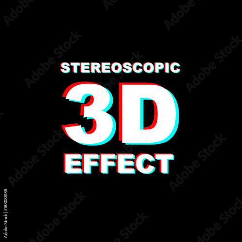 Anaglyph 3D text on black background