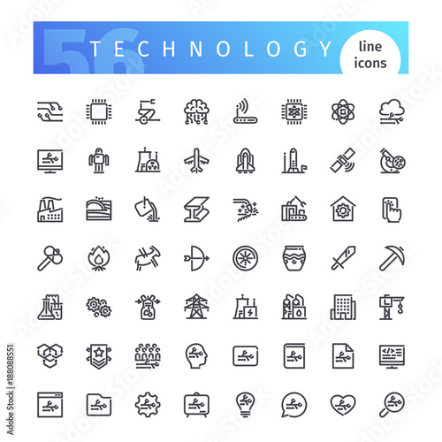 Technology Line Icons Set