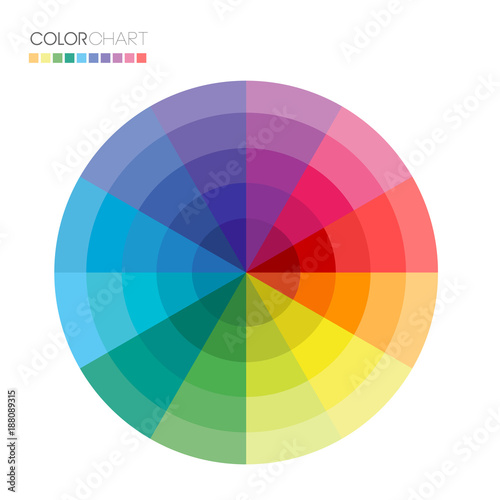 Useful color wheel guide with shades