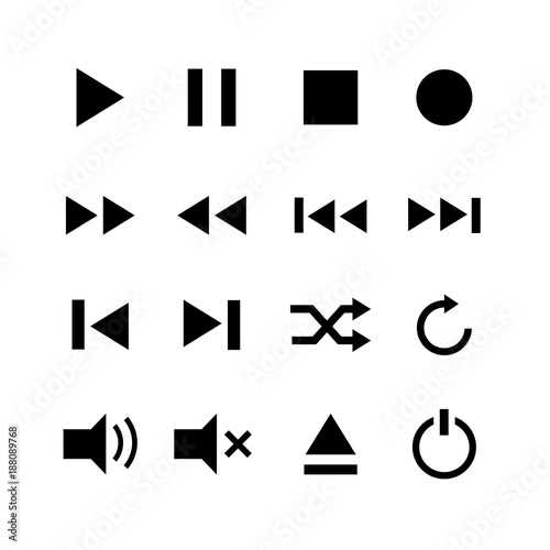 Set of media button symbol