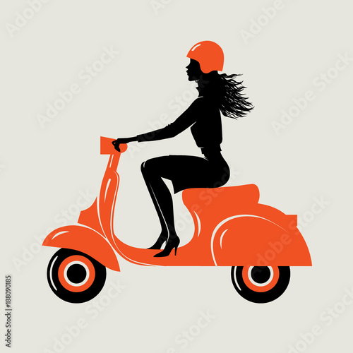 scooter_s/Girl in dress riding a scooter.