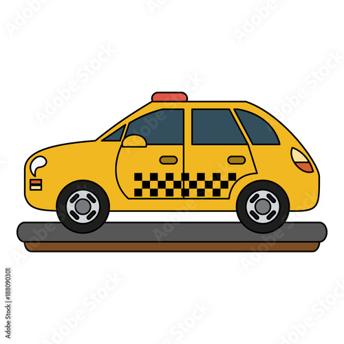 Taxi cab vehicle icon vector illustration graphic design