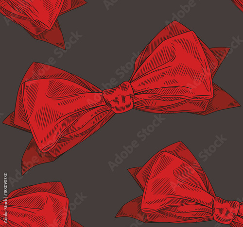 Seamless pattern with image of a Bow ties