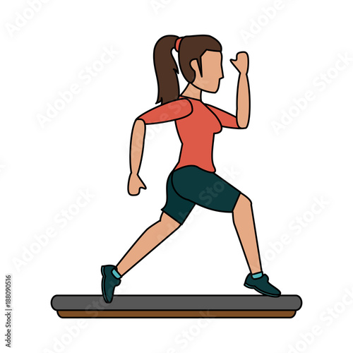 Woman running cartoon icon vector illustration graphic design