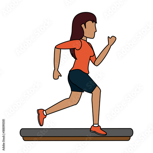 Woman running cartoon icon vector illustration graphic design