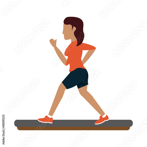 Woman running cartoon icon vector illustration graphic design