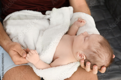 Father with cute little bab...
