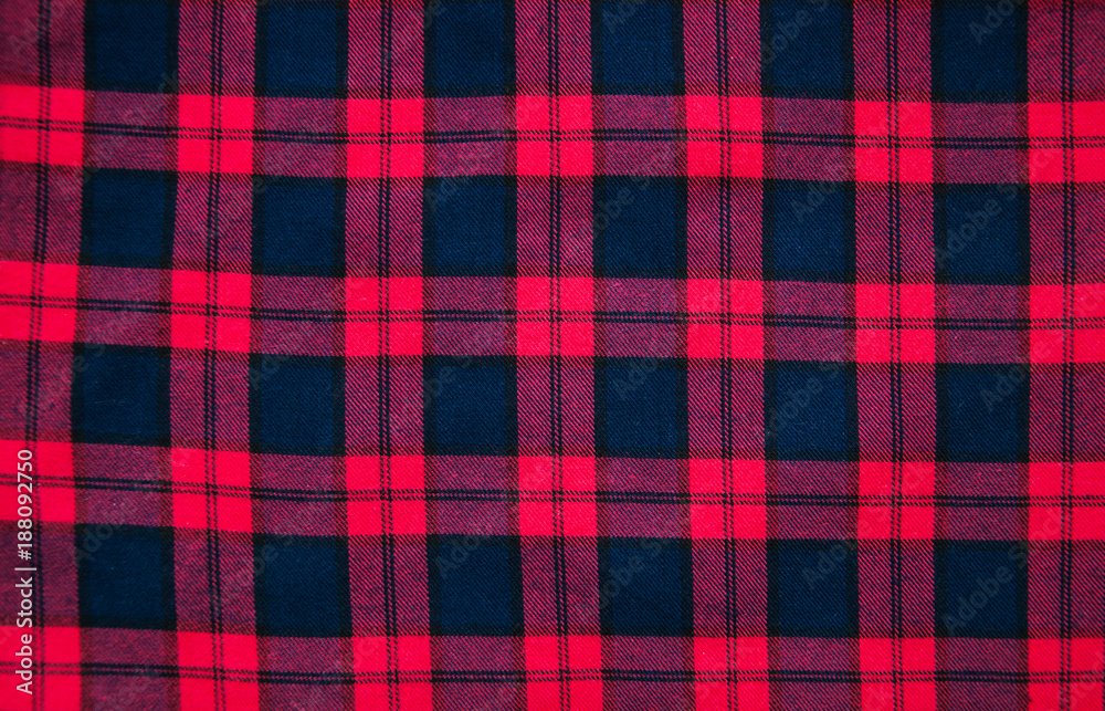 texture of red black checkered fabric
