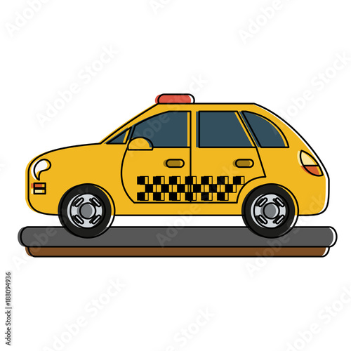 Taxi cab vehicle icon vector illustration graphic design