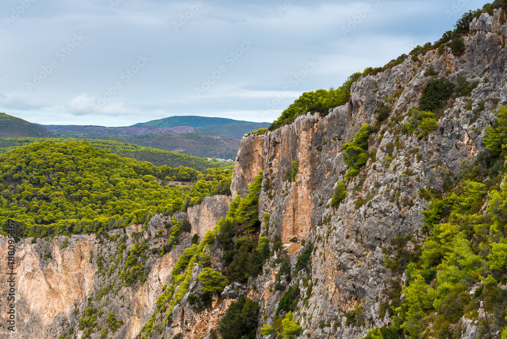 Beautiful view of Cliffs of Keri on Zakynthos island. Greece