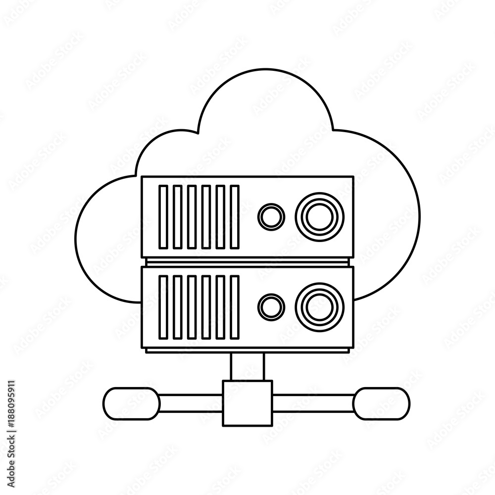Cloud and servers technologies icon vector illustration graphic design