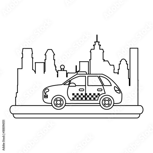 Taxi cab vehicle icon vector illustration graphic design