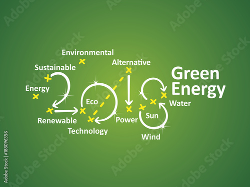 Green Energy 2018 green background vector