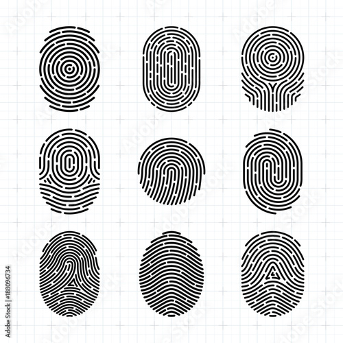 Fingerprint Scan Icons Set