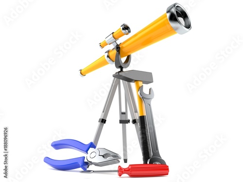 Telescope with work tools