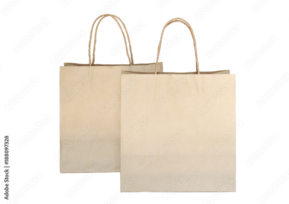Set of paper bag brown isolated on white background. Set of paper bag brown isolated on white background.