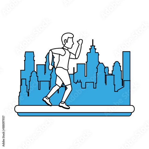 Man running cartoon icon vector illustration graphic design