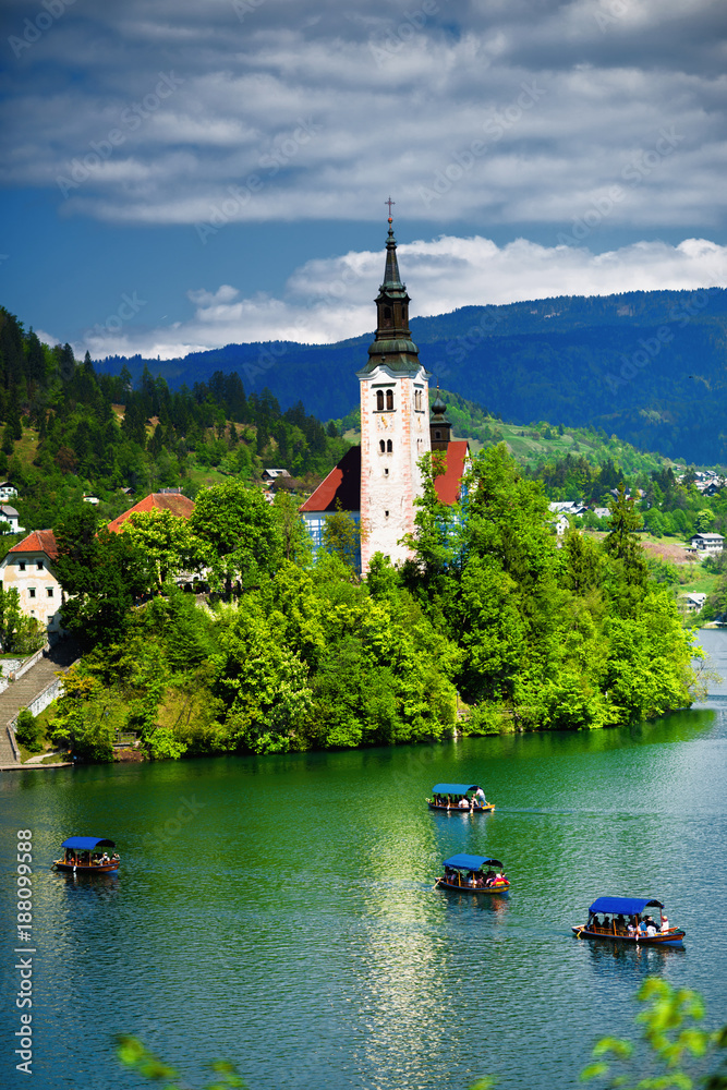 Lake Bled with the Assumption of Mary Pilgrimage Church