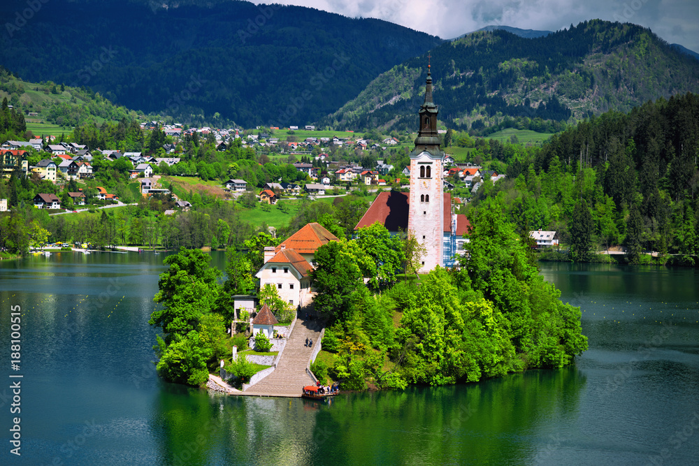 Lake Bled with St. Marys Church