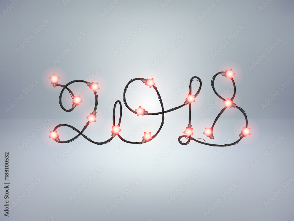 Introducing the New Year. Happy New 2018 vector illustration Introducing the New Year. Happy New 2018 vector illustration
