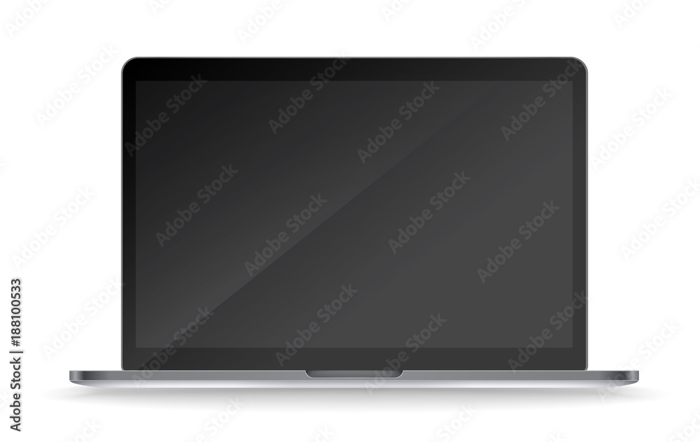 Modern laptop vector mockup isolated on white background Modern laptop vector mockup isolated on white background