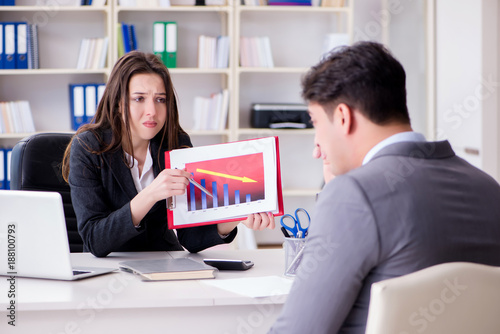 Business meeting between businessman and businesswoman