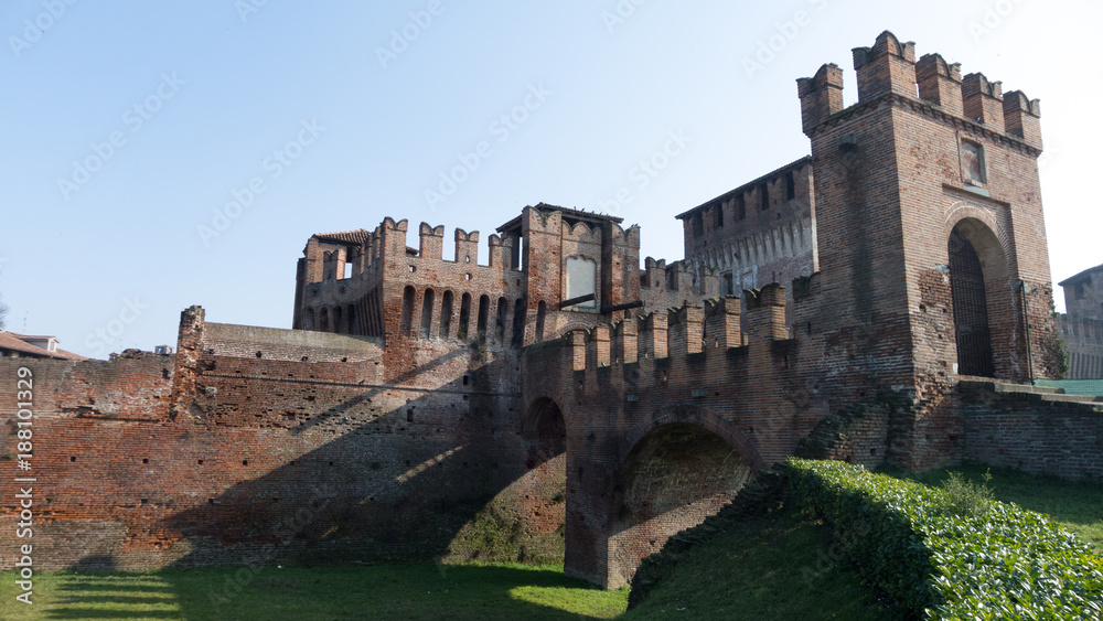 Medieval  Sforzesco Castle in Soncino Italy