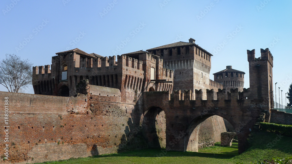 Medieval  Sforzesco Castle in Soncino Italy