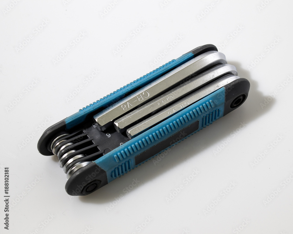 Multi tool allen keys in a white background Multi tool allen keys in a white background