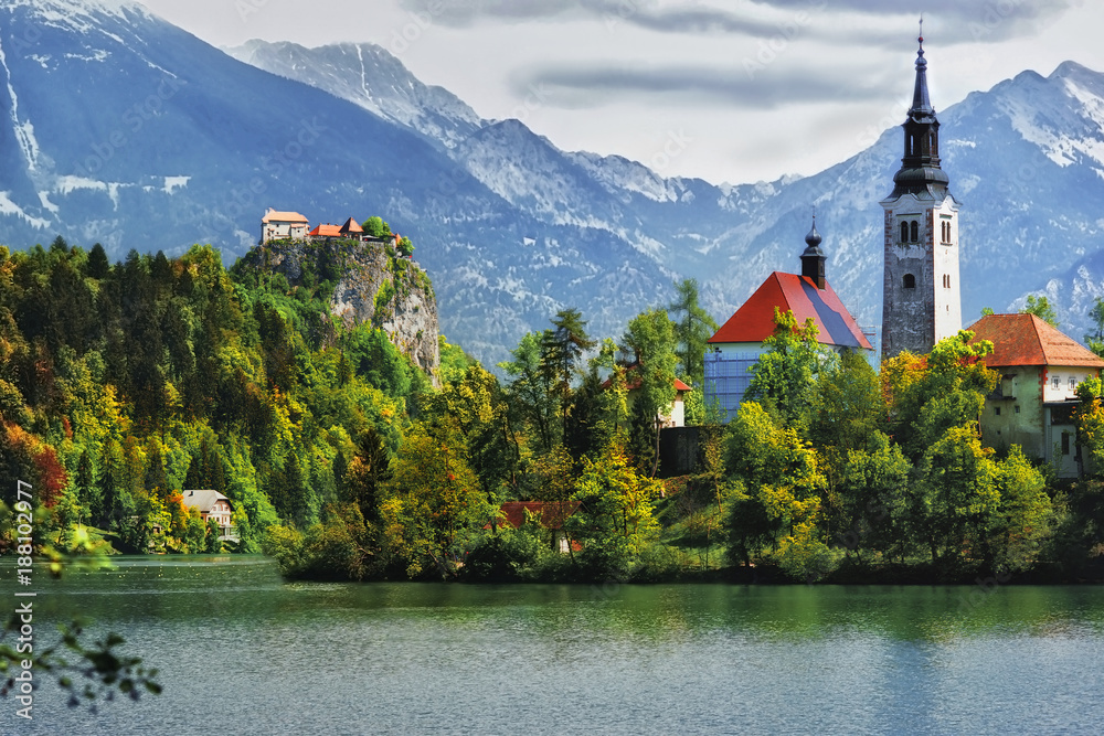 Lake Bled with the Assumption of Mary Pilgrimage Church