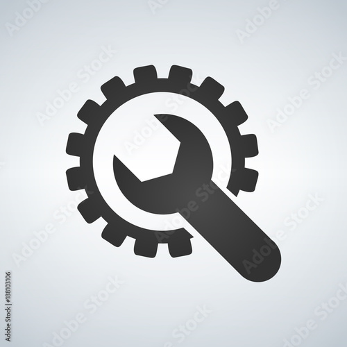Gear and Wrench icon, setti...