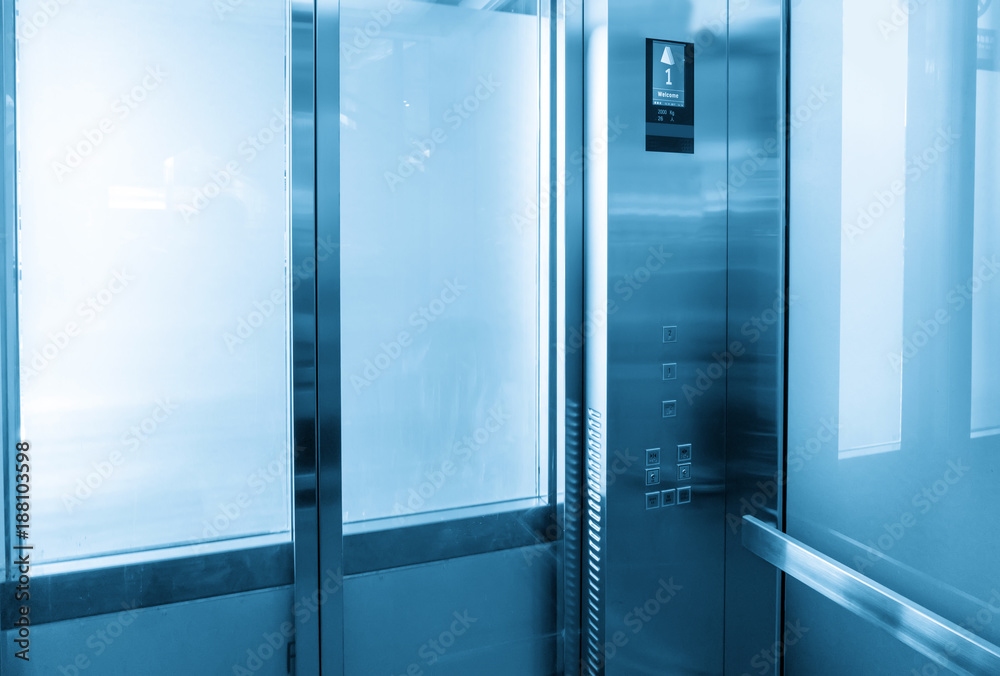 Interior view of a modern elevator Interior view of a modern elevator