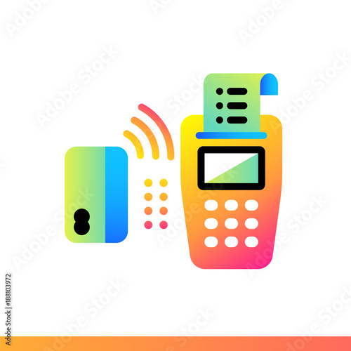 Outline icon cash register of finance, banking. Suitable for print design, presentation and design templates