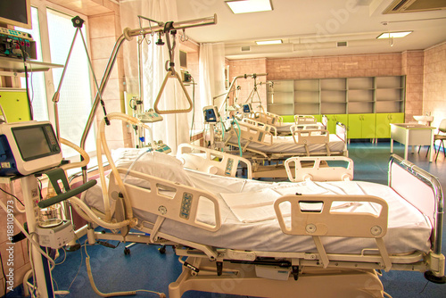 modern medical bed and a special device in the modern hospital of resuscitation © anko_ter