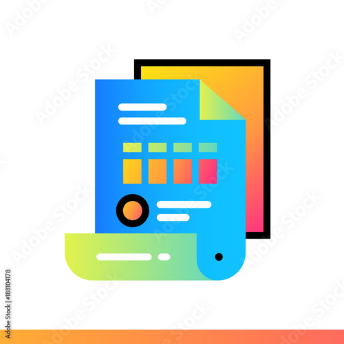 Flat icon INVOICE of finance, banking. Suitable for mobile apps, websites and design templates